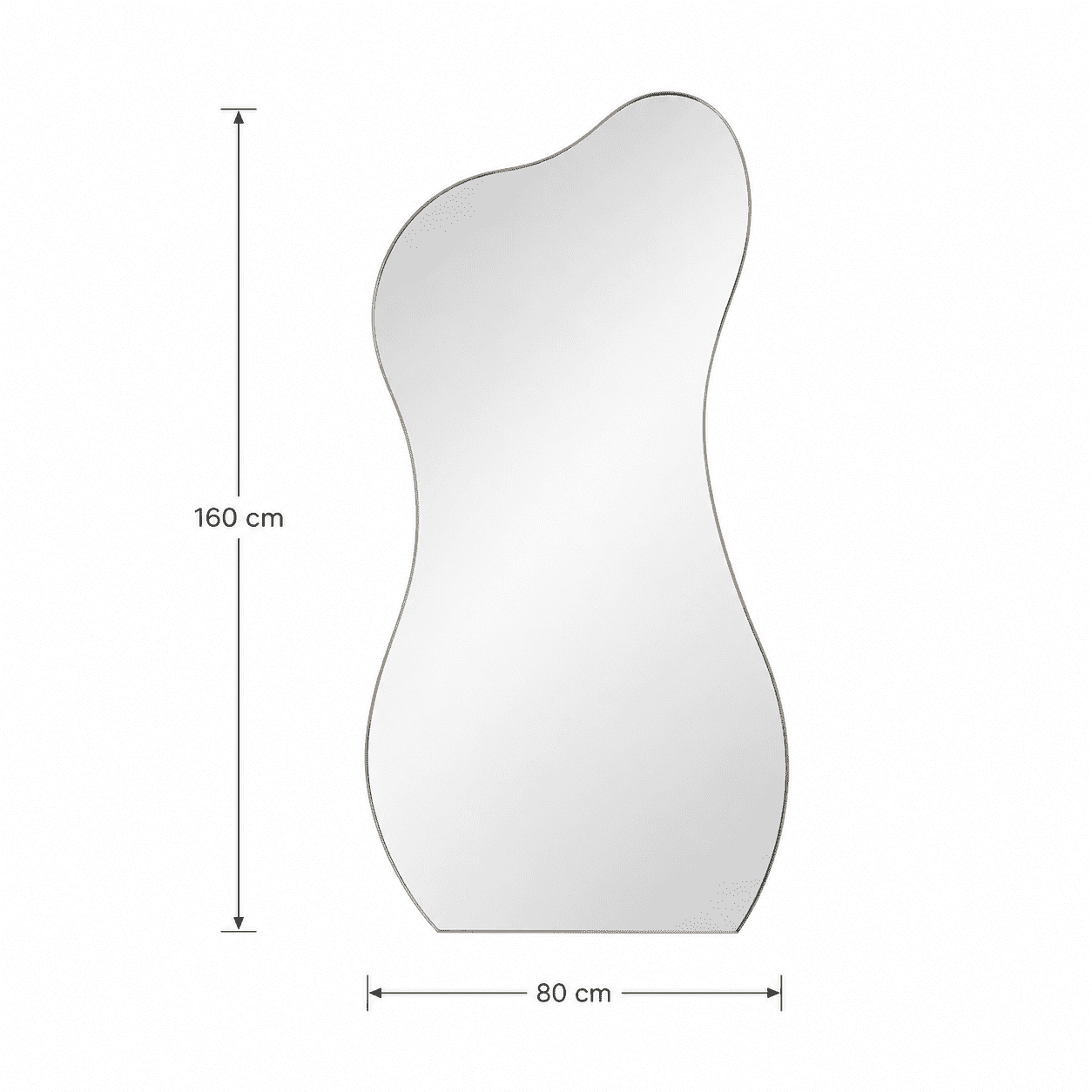 Vibe - Asymmetrisk Gulv Spejl 160x80cm