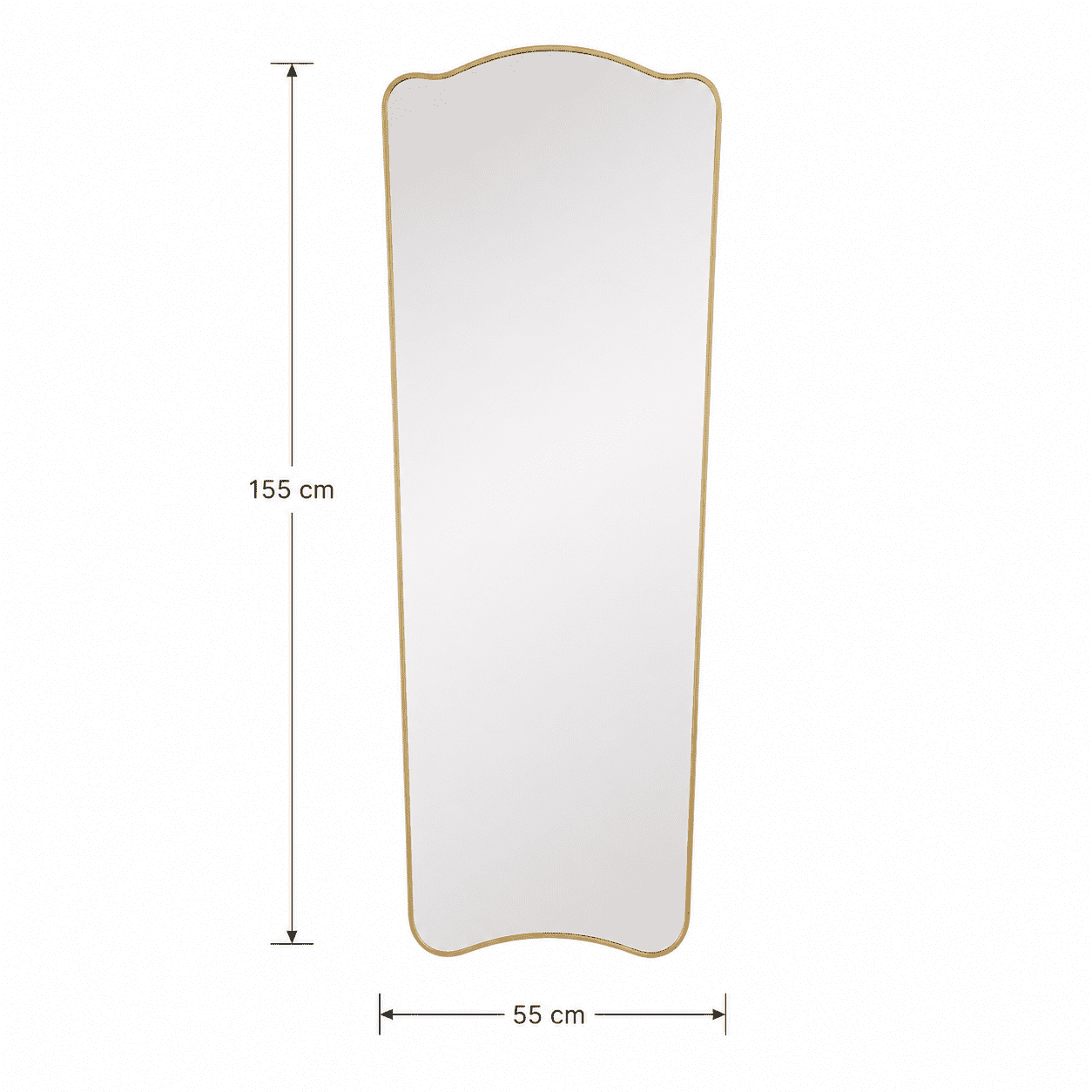 Nova - Væg-/gulv Spejl 155x55cm Guld