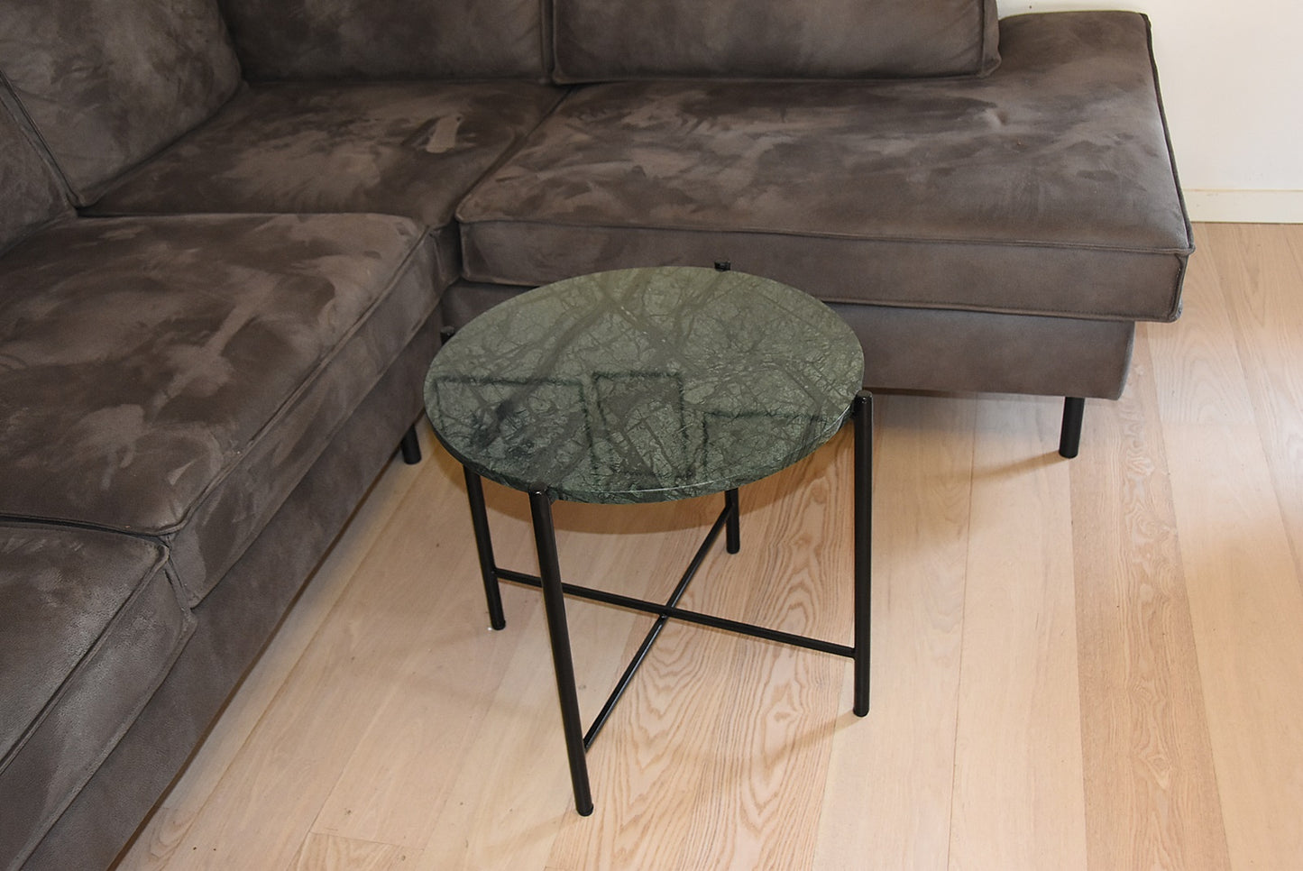 Green forest marmor hjørnebord krydsben 50-70 cm