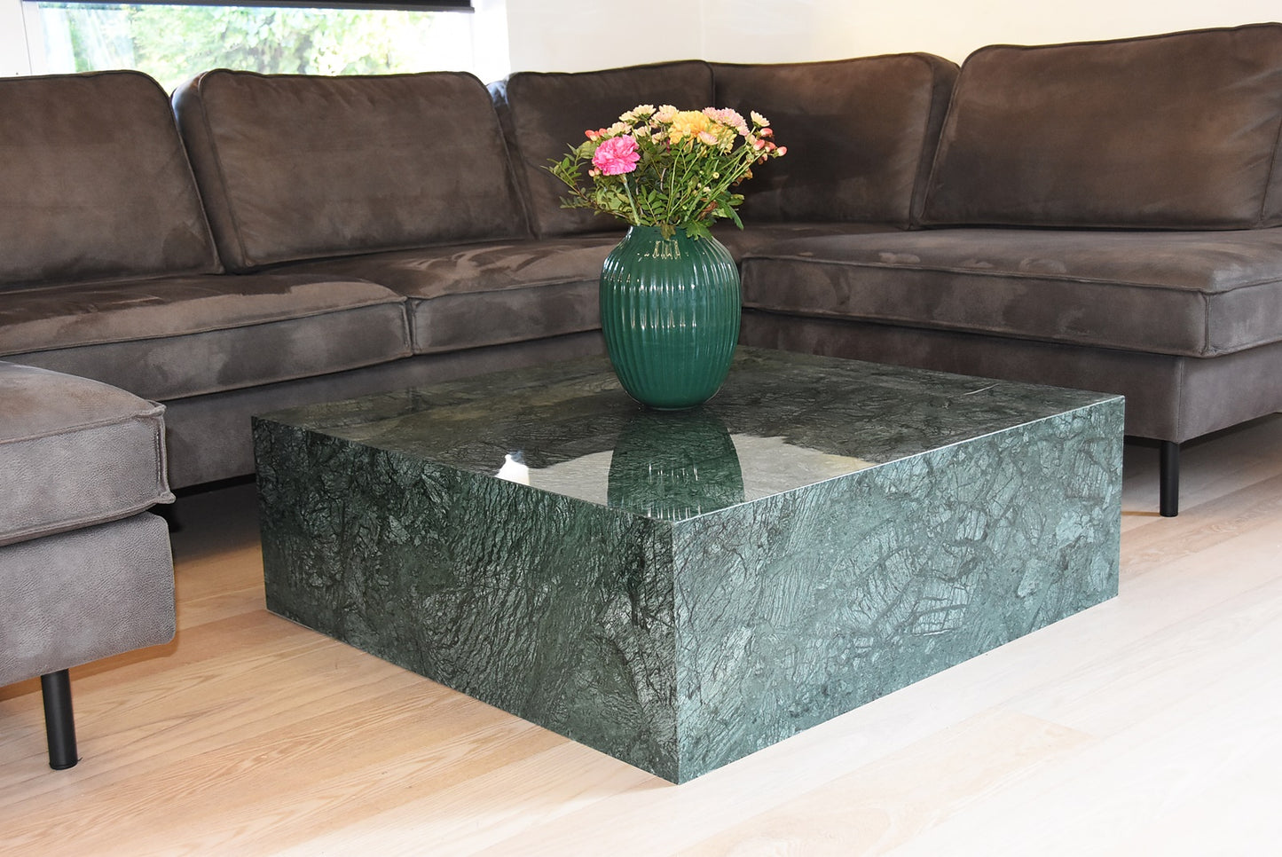Kubik Green forest marmor sofabord