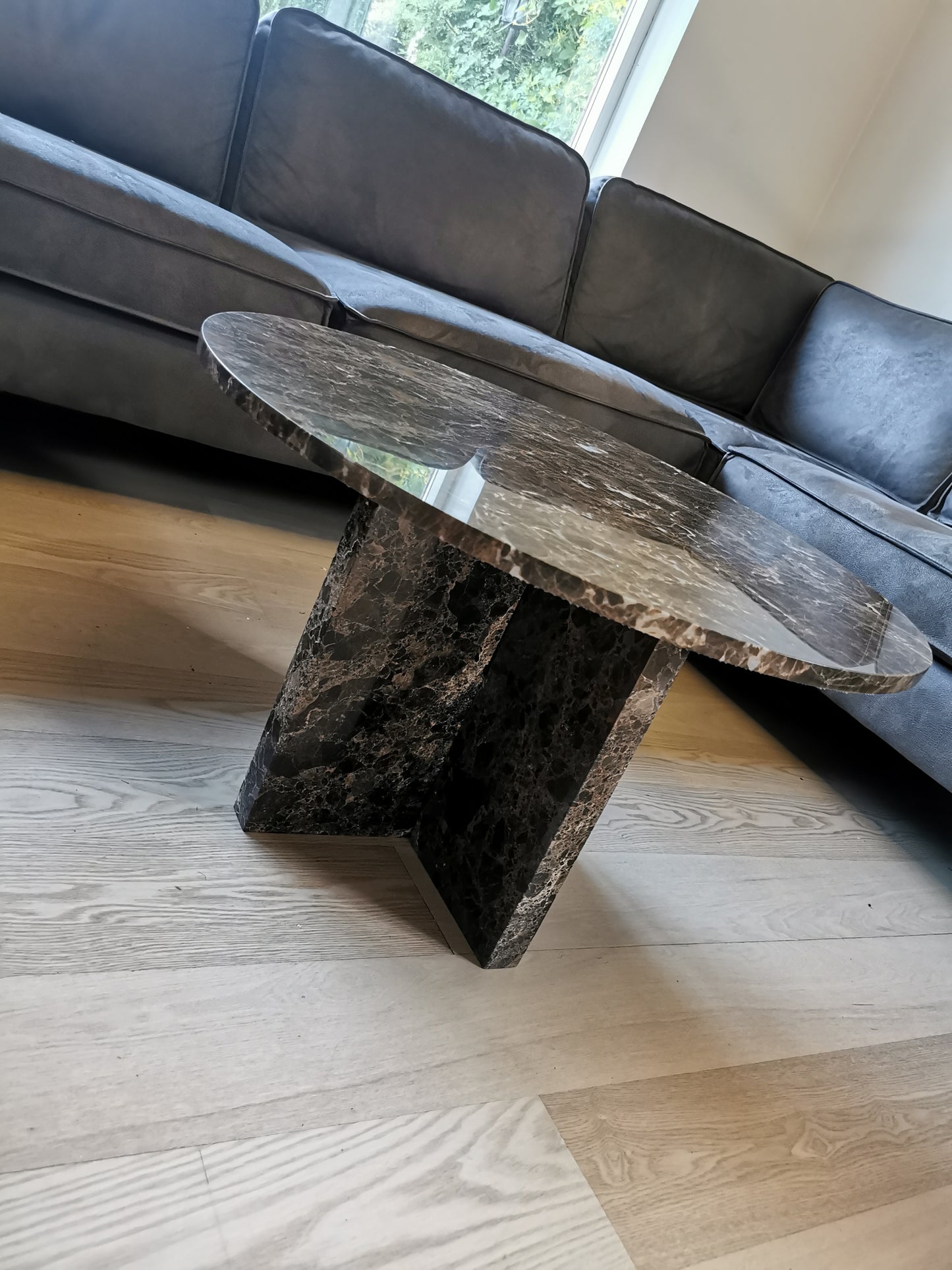 Emparador dark krydsben sofabord Ø70