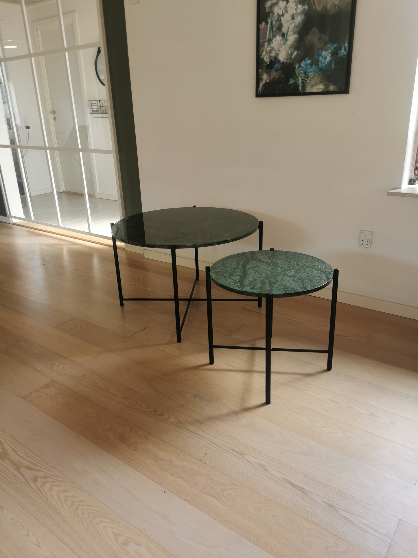 Green forest sofabord 2 stk. Ø70-Ø90
