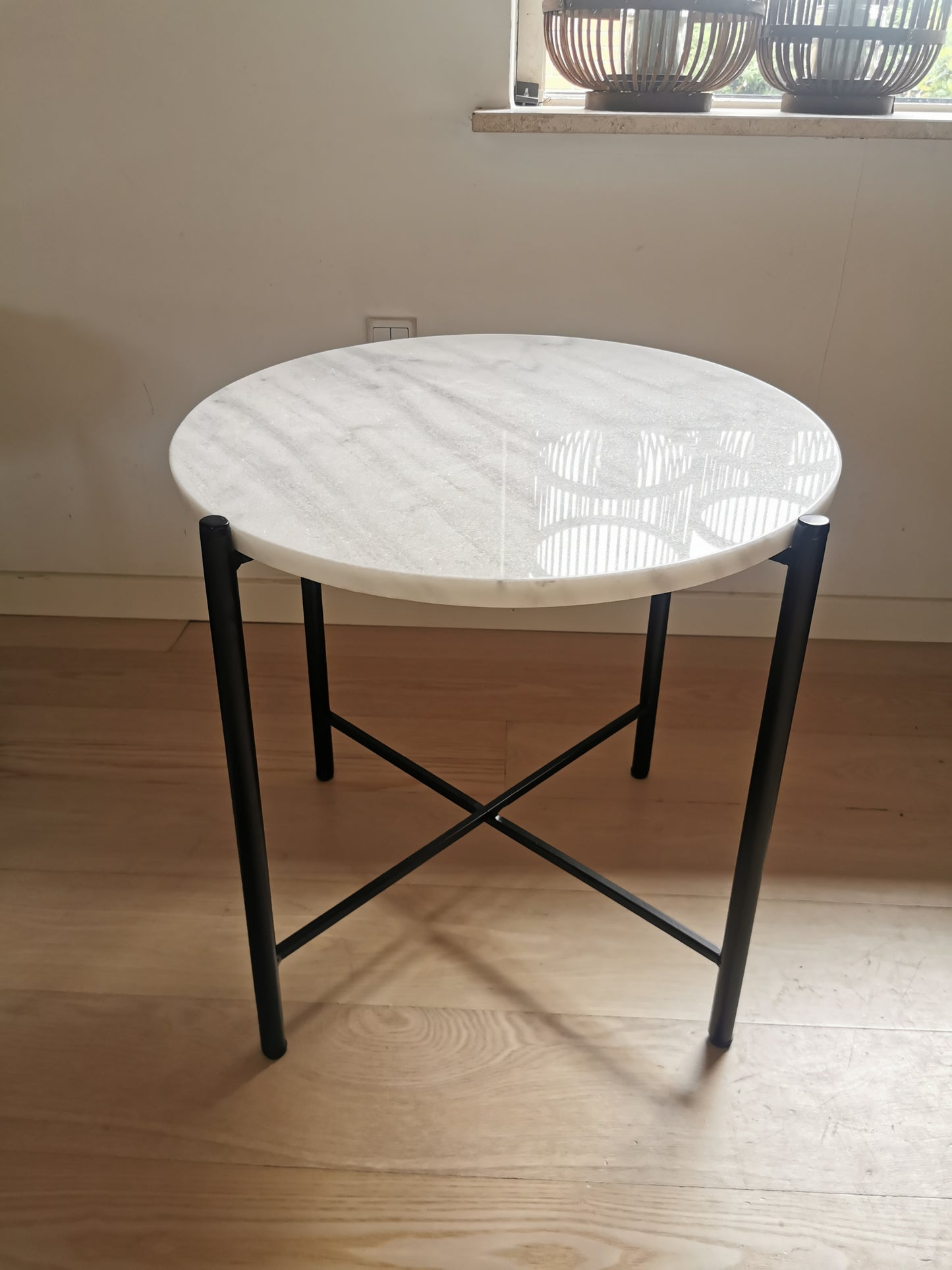 Nisa white 50 cm marmor hjørnebord
