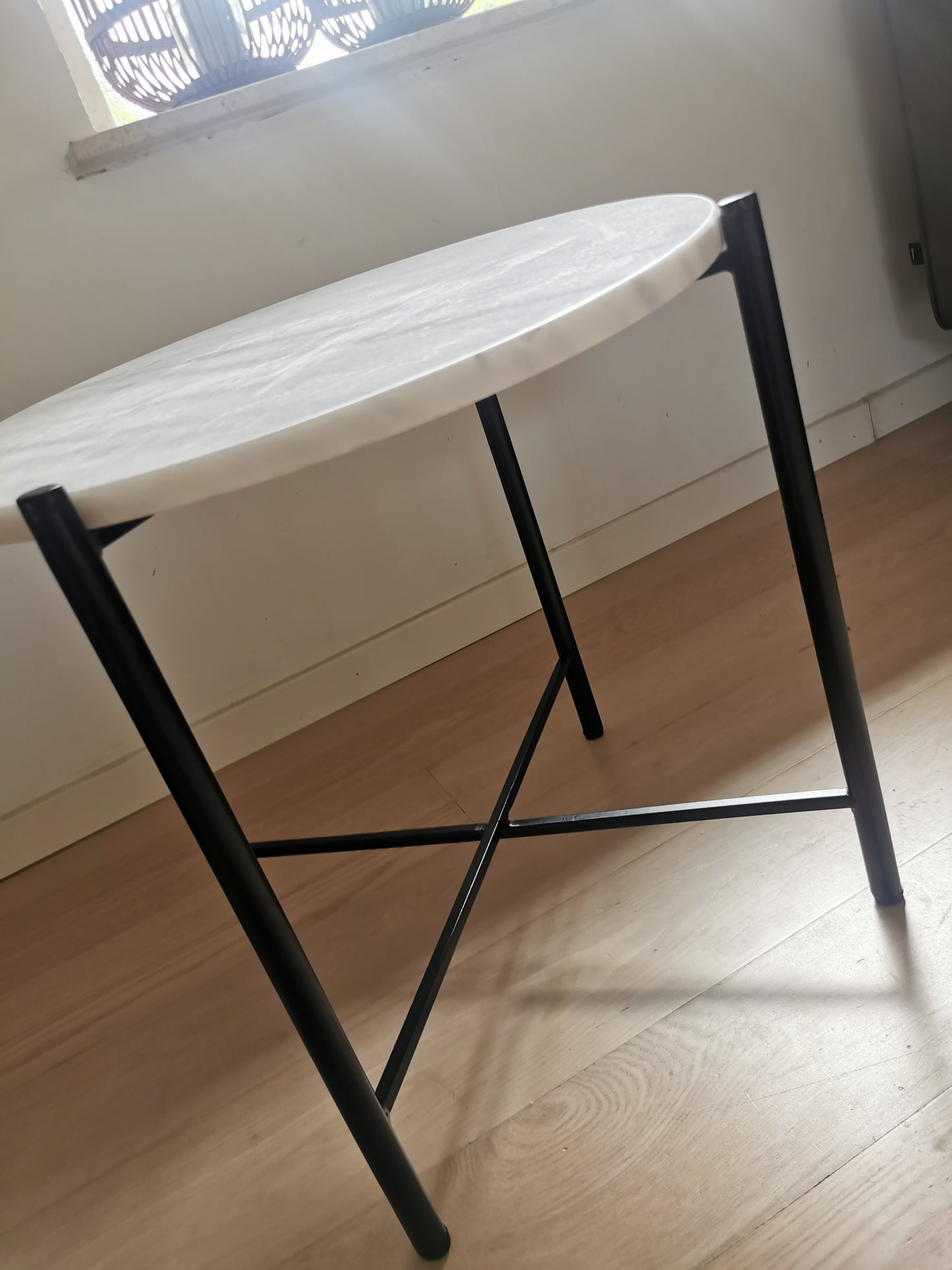 Nisa white 50 cm marmor hjørnebord