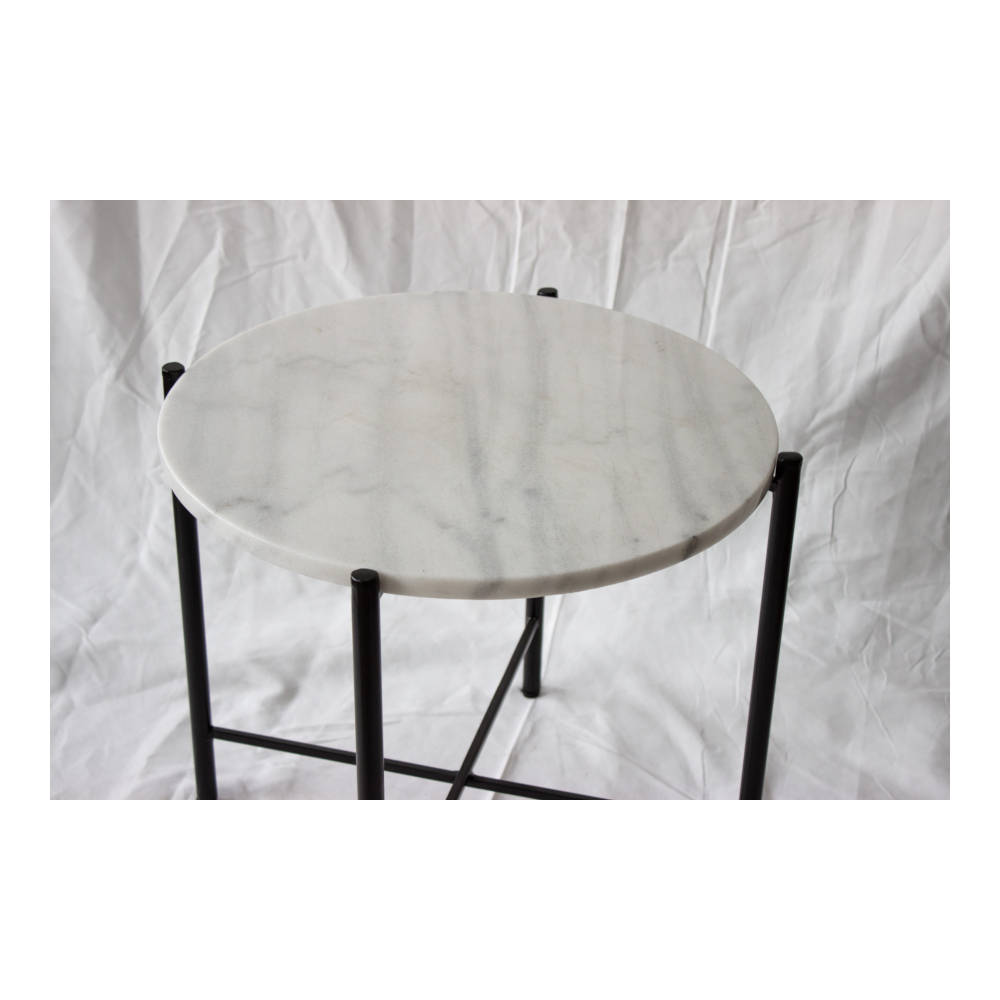 Steel & Marble - Marmor Hjørnebord Greek White