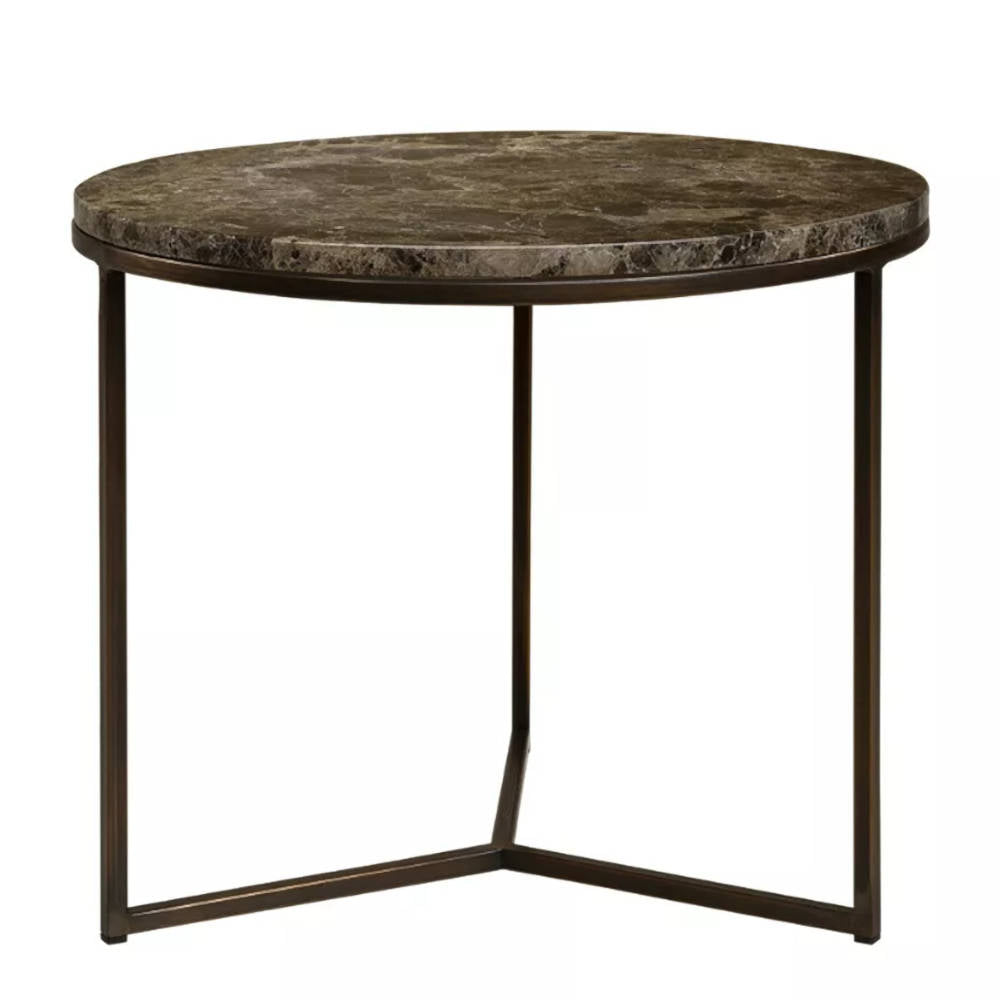 S&M - Marmor Sofabord Ø70 Trebenet Emperador Dark