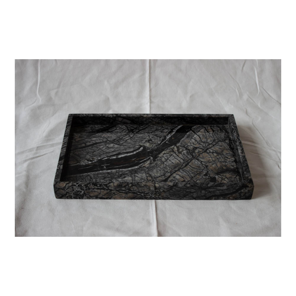 S&M - Marmor Bakke med Kant 30x20cm Nero Marquina