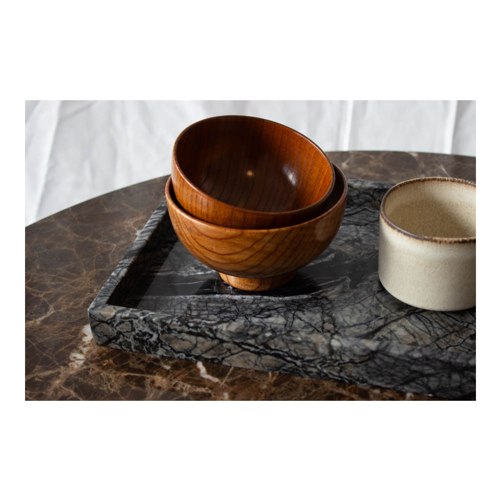 S&M - Marmor Bakke med Kant 30x20cm Nero Marquina