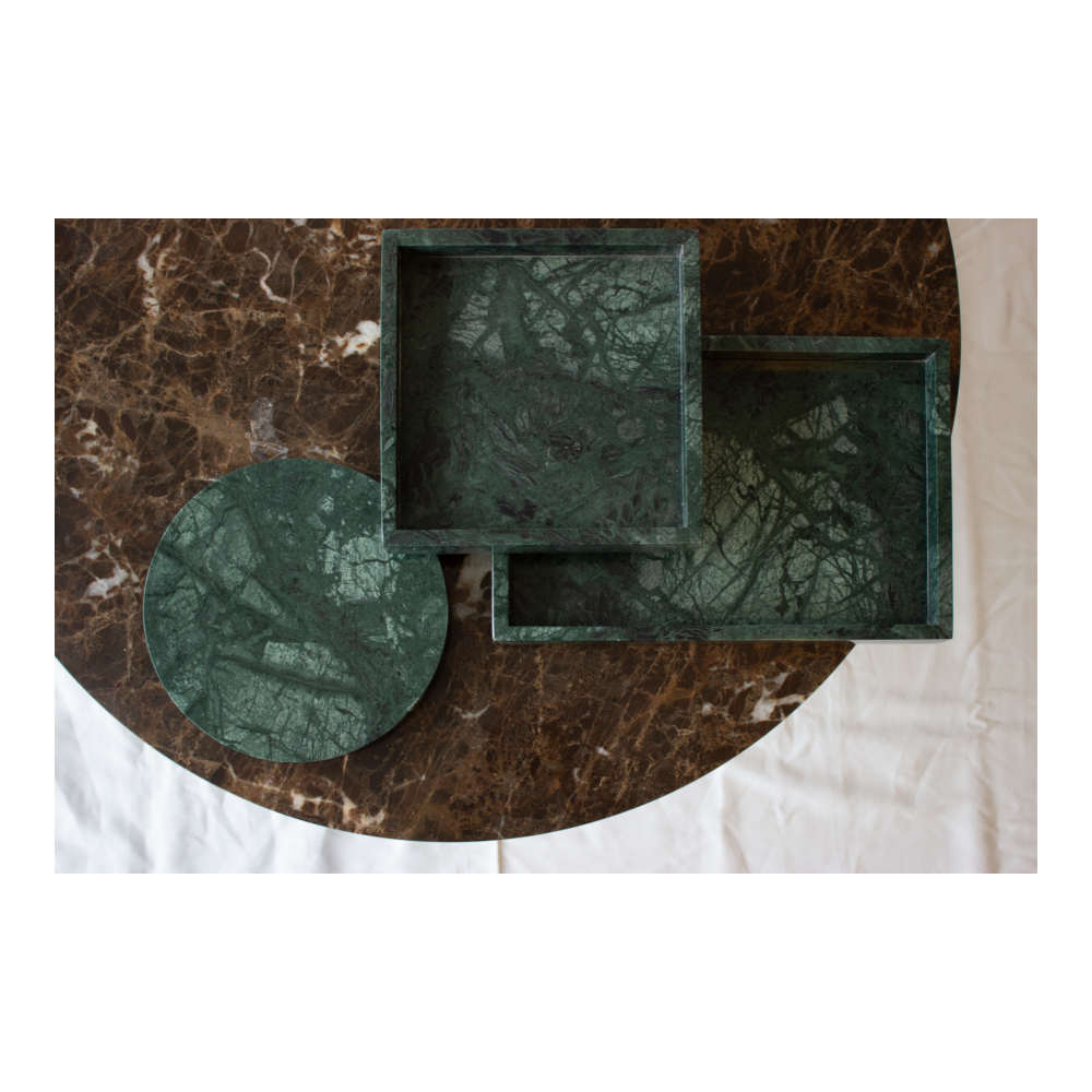 Steel & Marble - Marmor Bakke med Kant 20X20cm Grøn