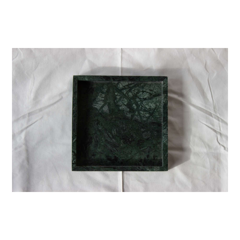 Steel & Marble - Marmor Bakke med Kant 20X20cm Grøn
