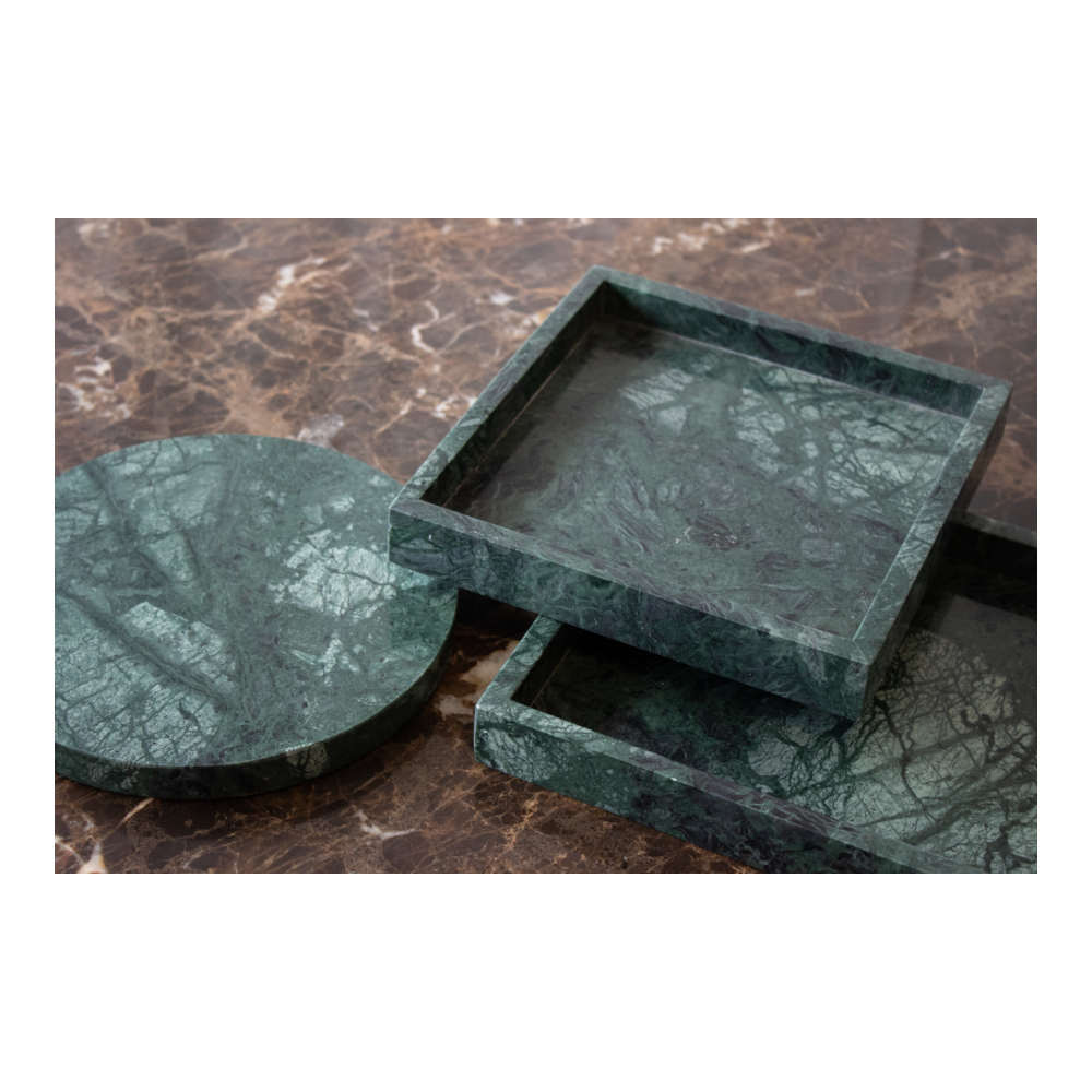 Steel & Marble - Marmor Bakke med Kant 20X20cm Grøn