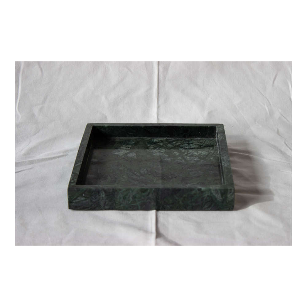 Steel & Marble - Marmor Bakke med Kant 20X20cm Grøn