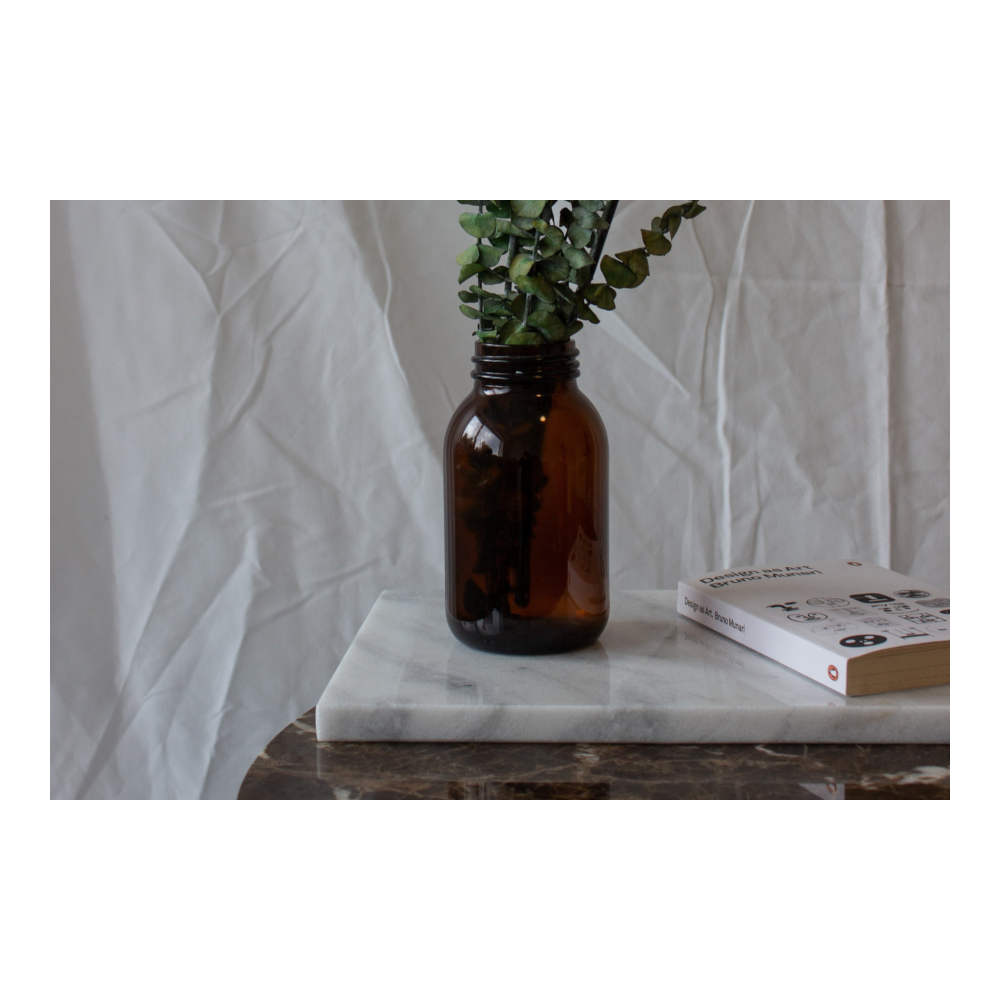 Steel & Marble - Marmor Pyntefad 35x24cm Hvid