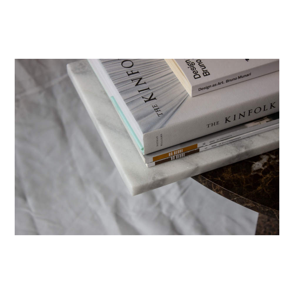 Steel & Marble - Marmor Pyntefad 35x24cm Hvid
