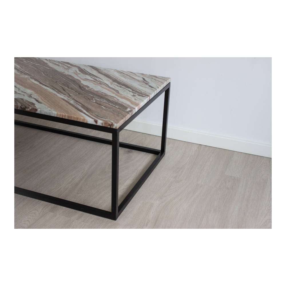 S&M - Marmor Sofabord 100x60cm Fantasy Brown