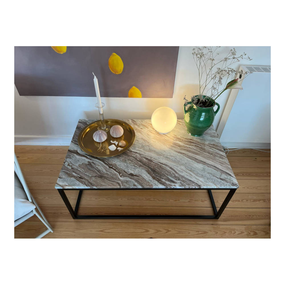 S&M - Marmor Sofabord 100x60cm Fantasy Brown