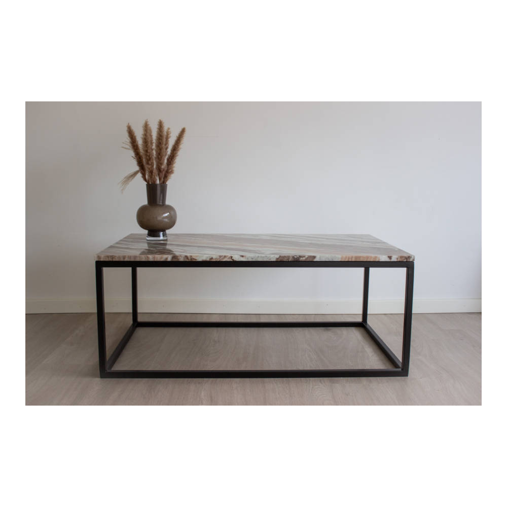S&M - Marmor Sofabord 100x60cm Fantasy Brown