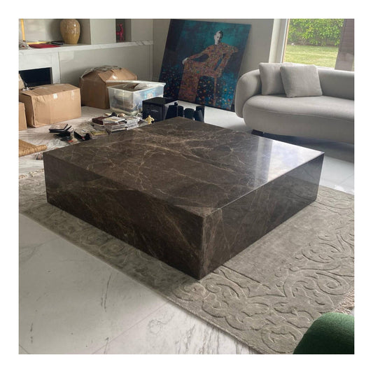 S&M - Marmor Sofabord 90x90cm Dark Emperador