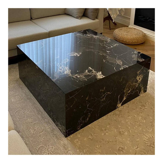 S&M - Marmor Sofabord 90x90cm Nero Marquina