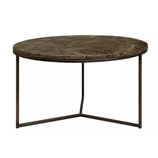 S&M - Marmor Sofabord Ø90 Trebenet Emperador Dark