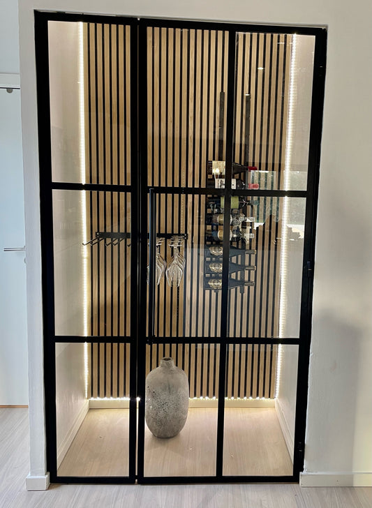 STANDARDMÅL - New Yorker dør 9 felter med sideparti (B:110-140 x H:210 cm)