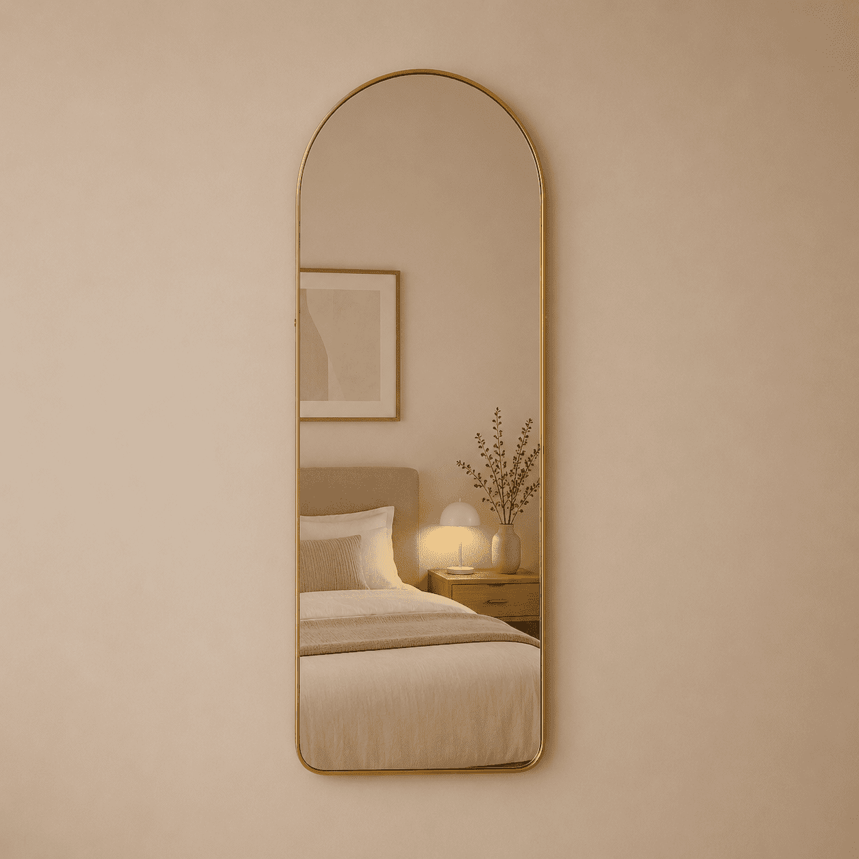 Milo - Væg-/gulv Spejl 155x55cm Guld