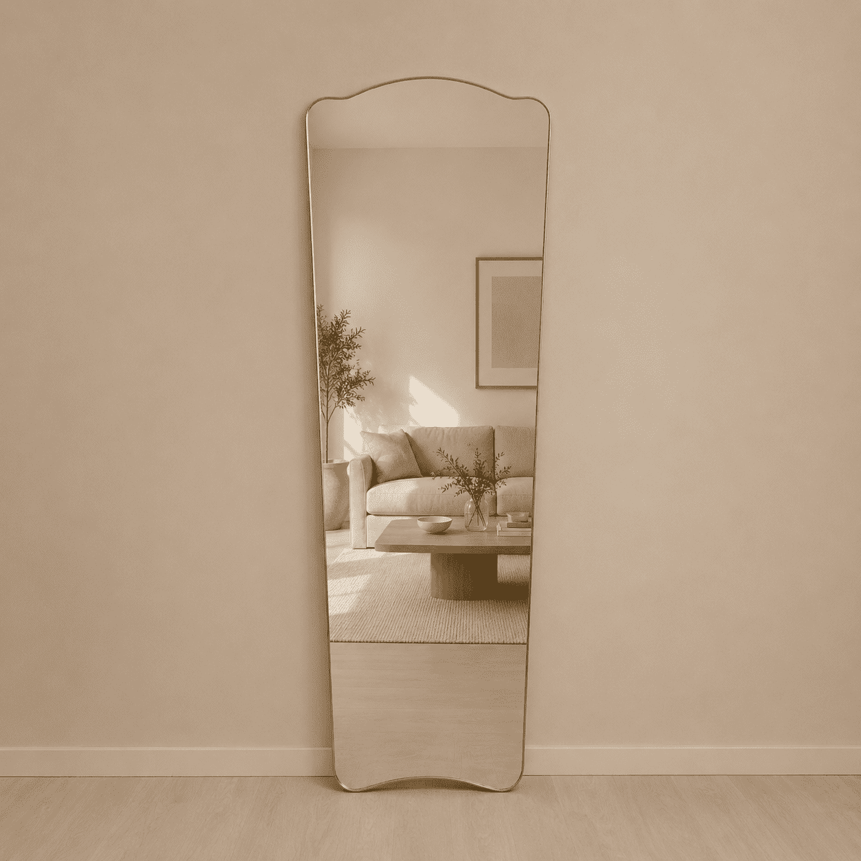 Nova - Væg-/gulv Spejl 155x55cm Guld