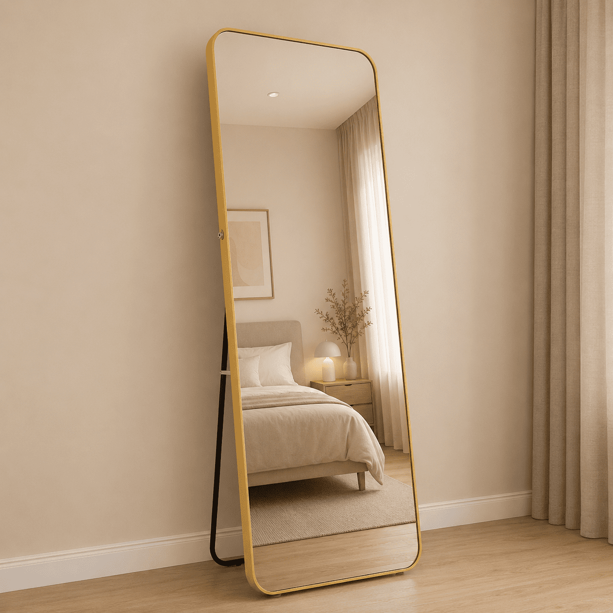 Rio - Væg-/gulv Spejl 150x40cm Guld