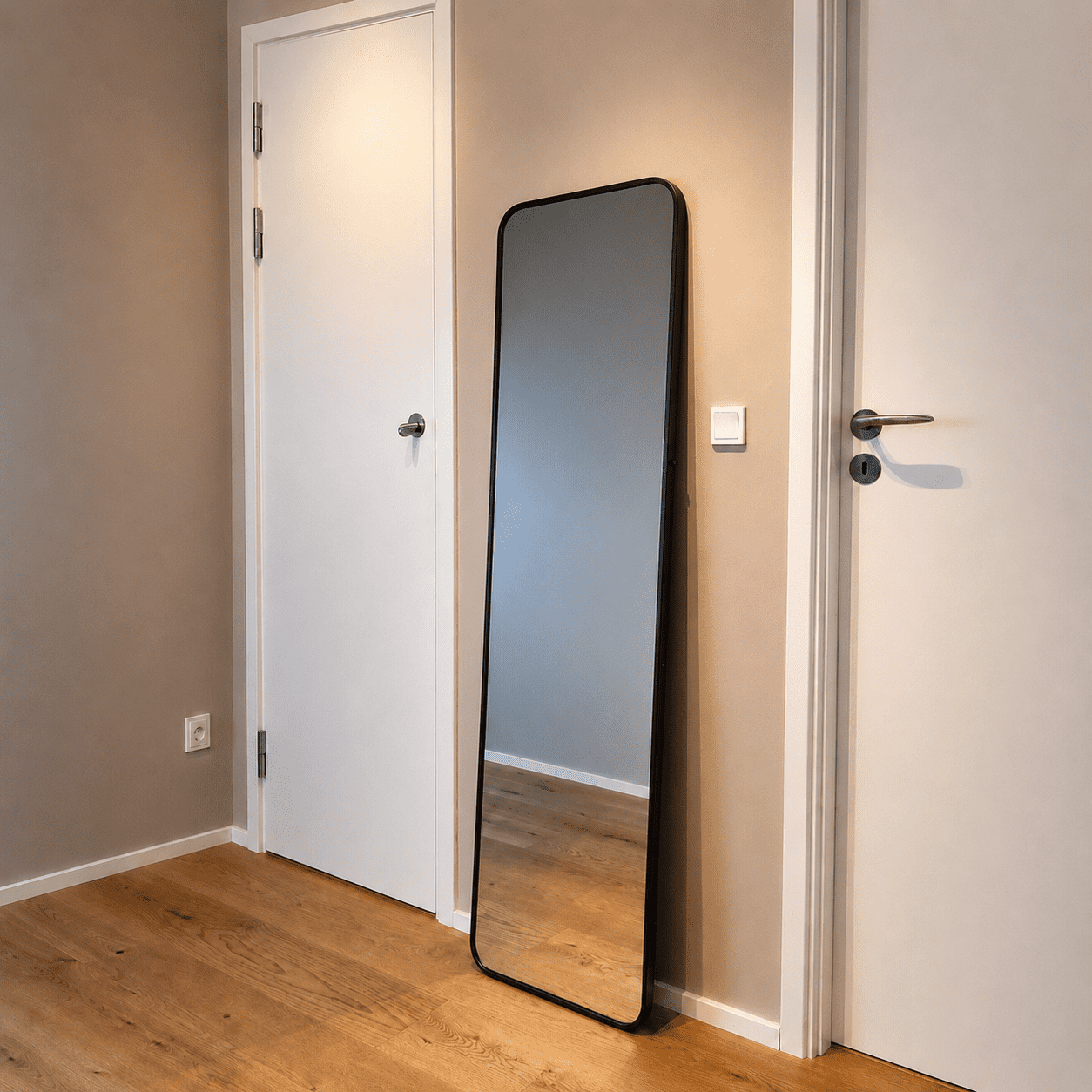 Rio - Væg-/gulv Spejl 150x40cm Sort