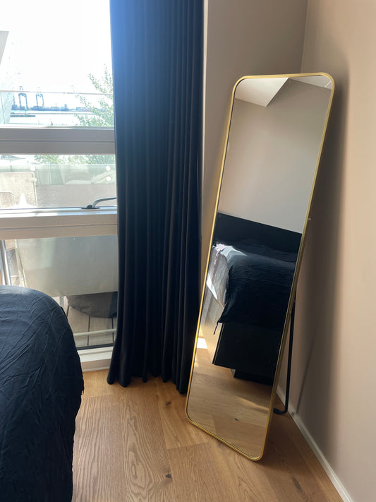 Rio - Væg-/gulv Spejl 150x40cm Guld