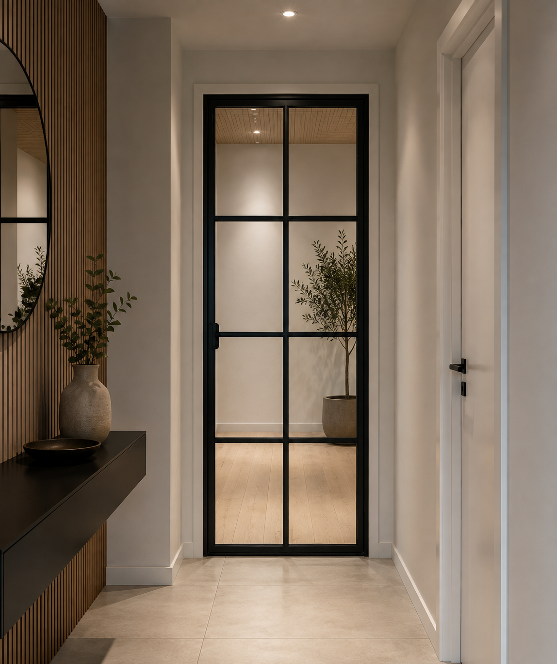 STANDARDMÅL - New Yorker dør 8 felter med karm (B:70-100 x H:210 cm)