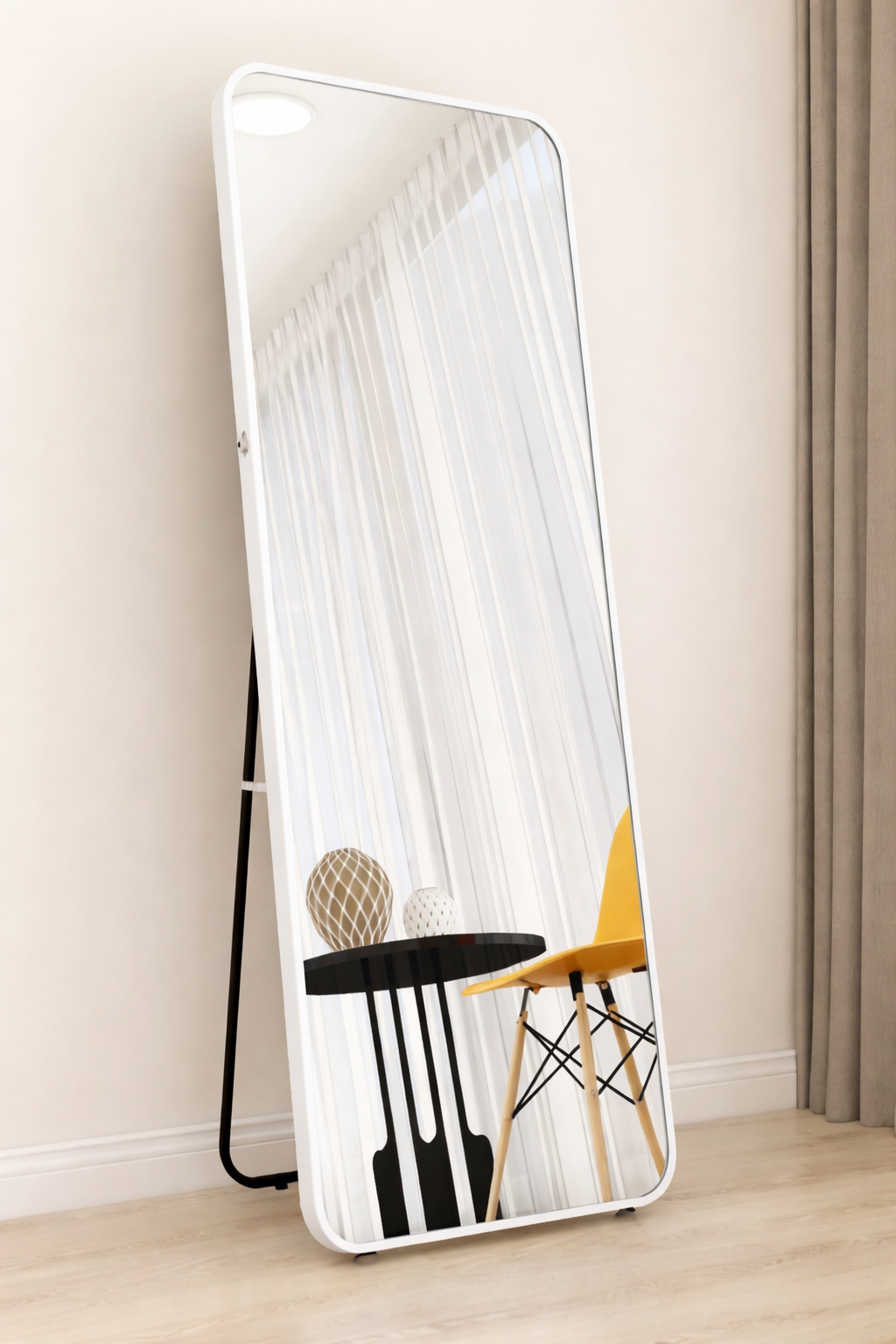 Rio - Væg-/gulv Spejl 150x40cm Hvid