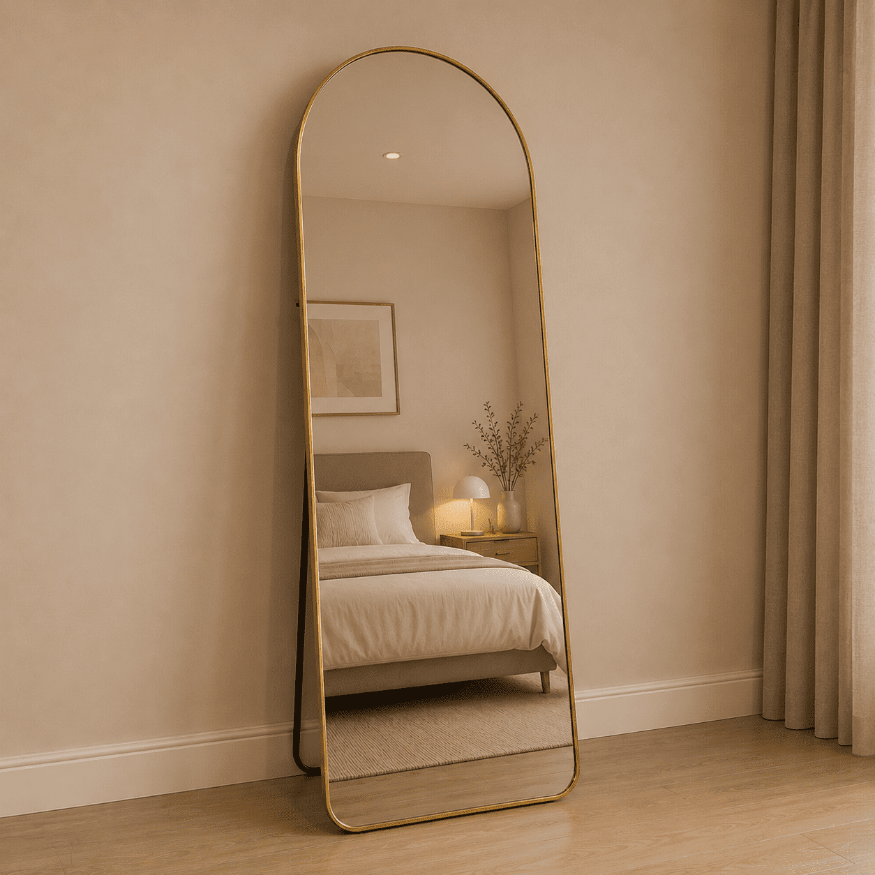 Milo - Væg-/gulv Spejl 155x55cm Guld