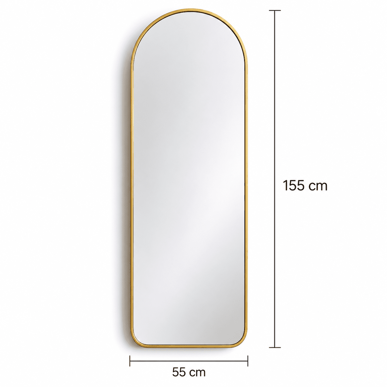 Milo - Væg-/gulv Spejl 155x55cm Guld