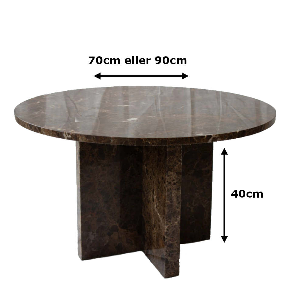 S&M - Krydsben Sofabord Emperador Dark