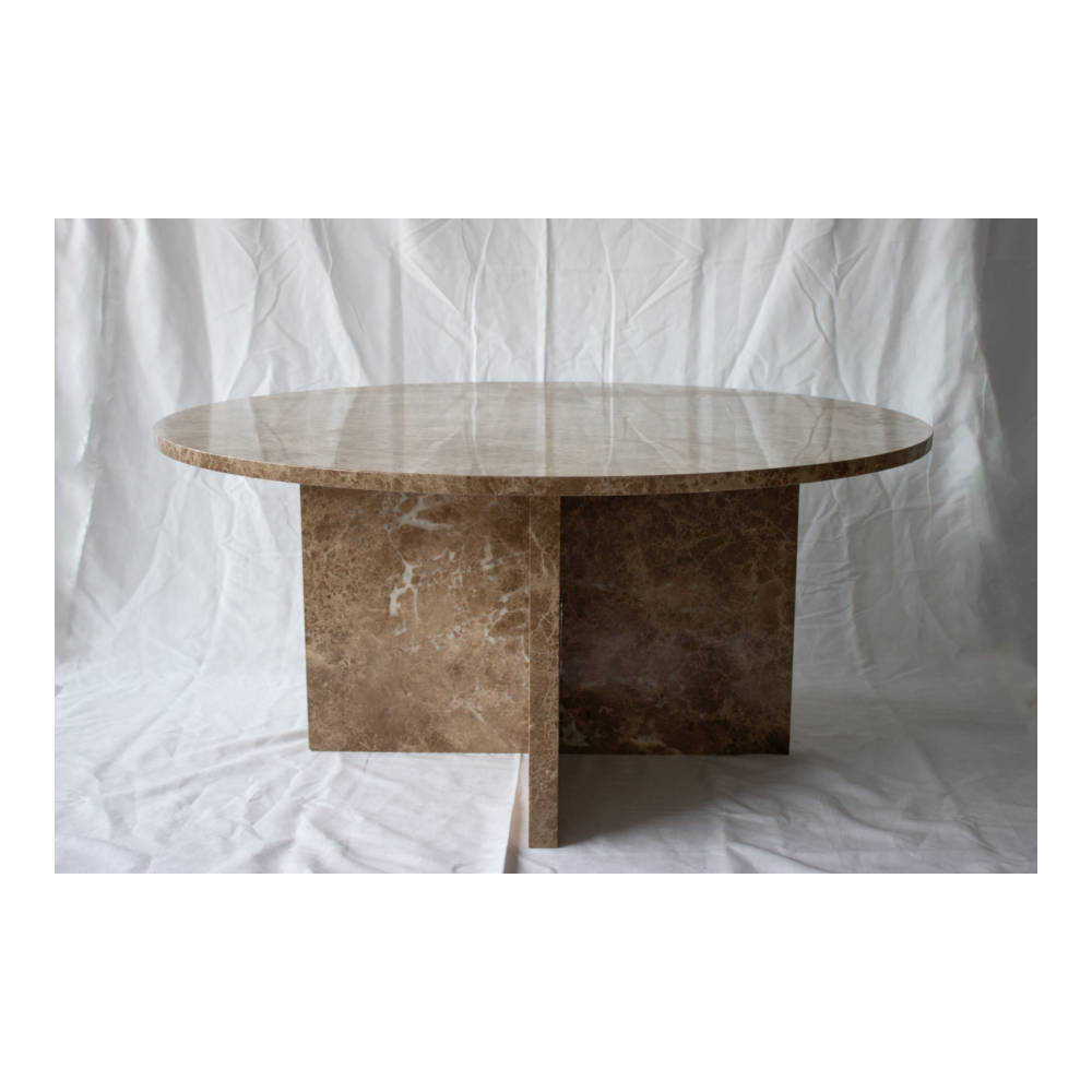 Steel & Marble - Krydsben Sofabord Emperador Light