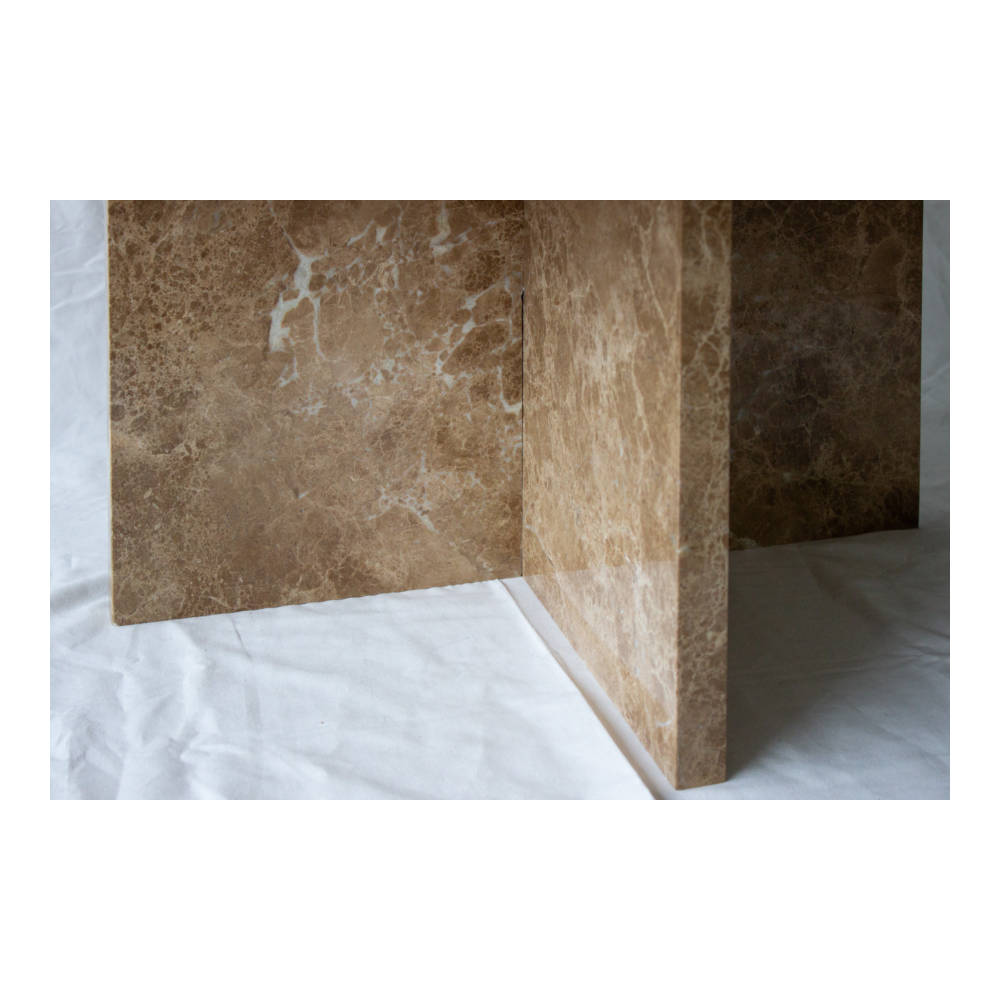 Steel & Marble - Krydsben Sofabord Emperador Light