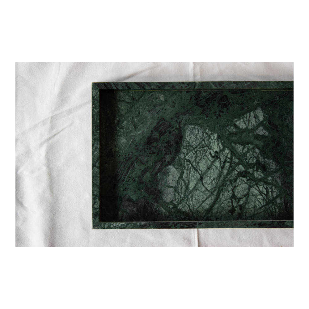 S&M - Marmor Bakke med Kant 30x20cm Grøn