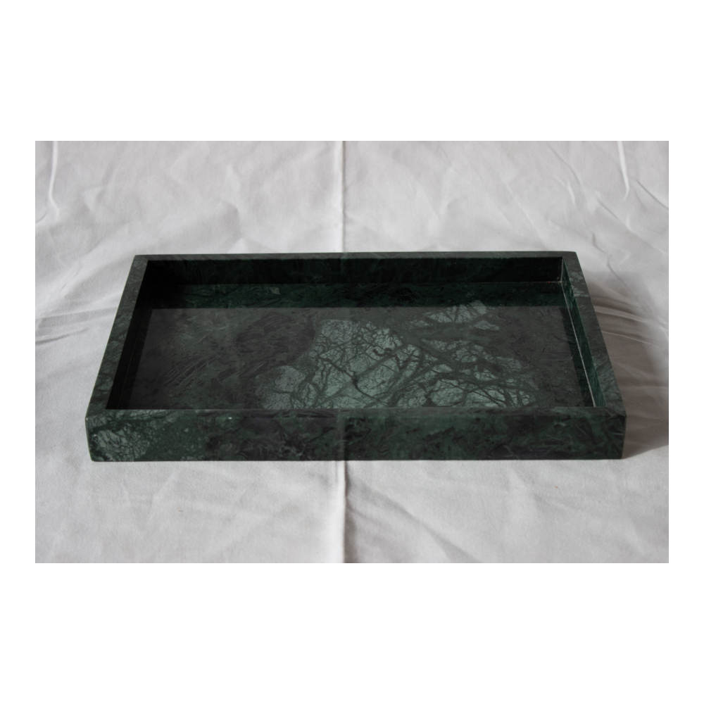 S&M - Marmor Bakke med Kant 30x20cm Grøn
