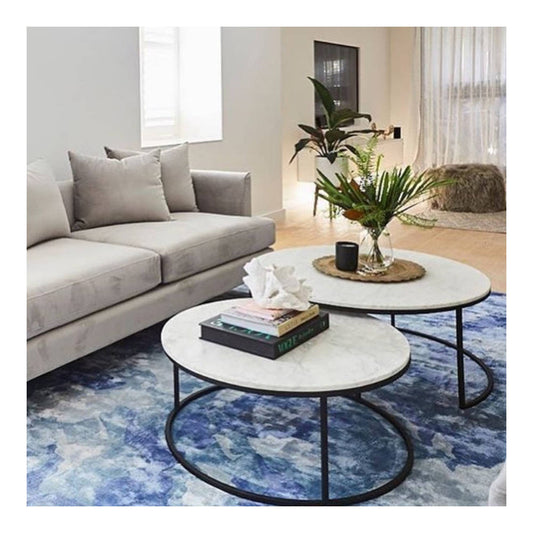 S&M - Marmor Sofabordssæt White Dolomit