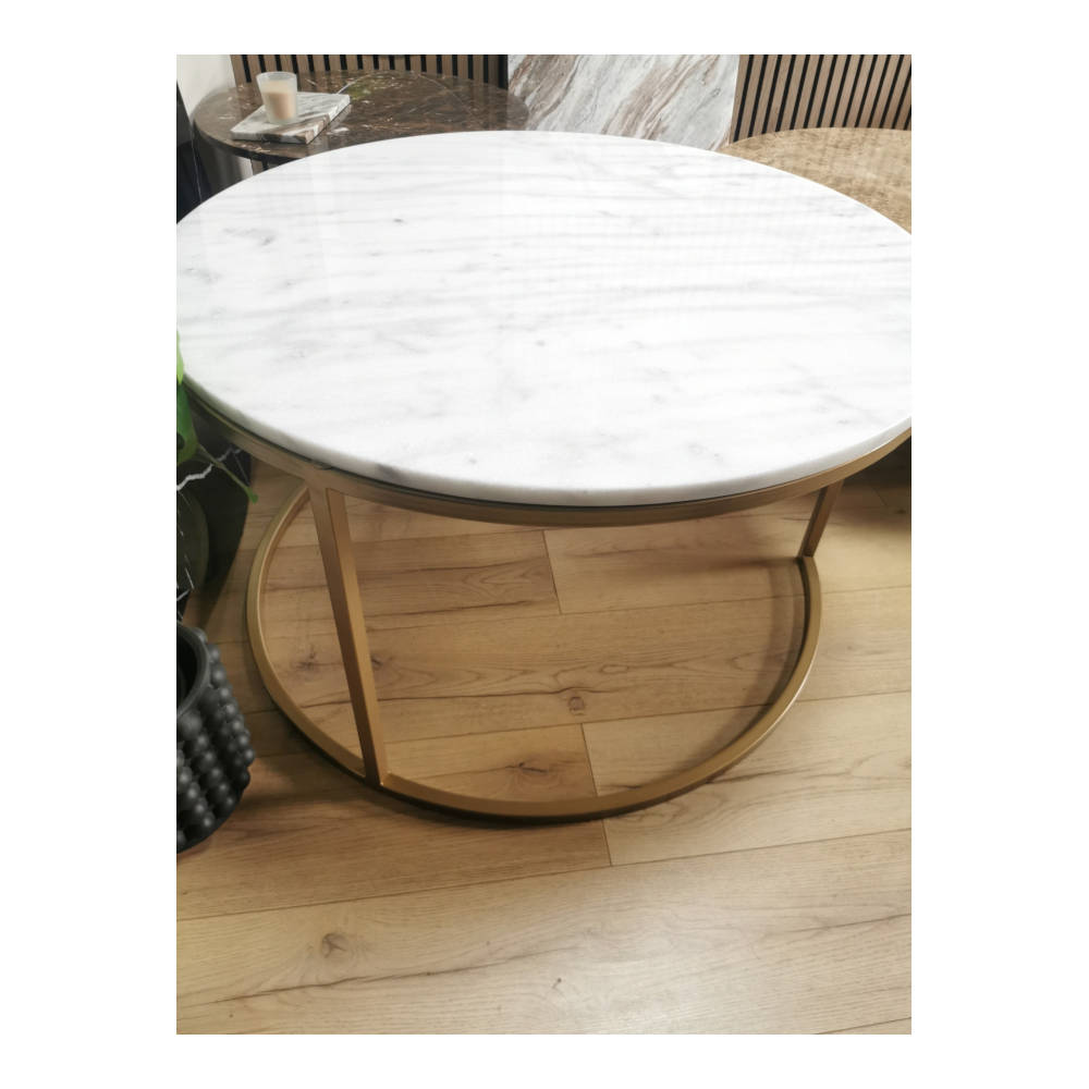 S&M - Marmor Sofabordssæt White Dolomit