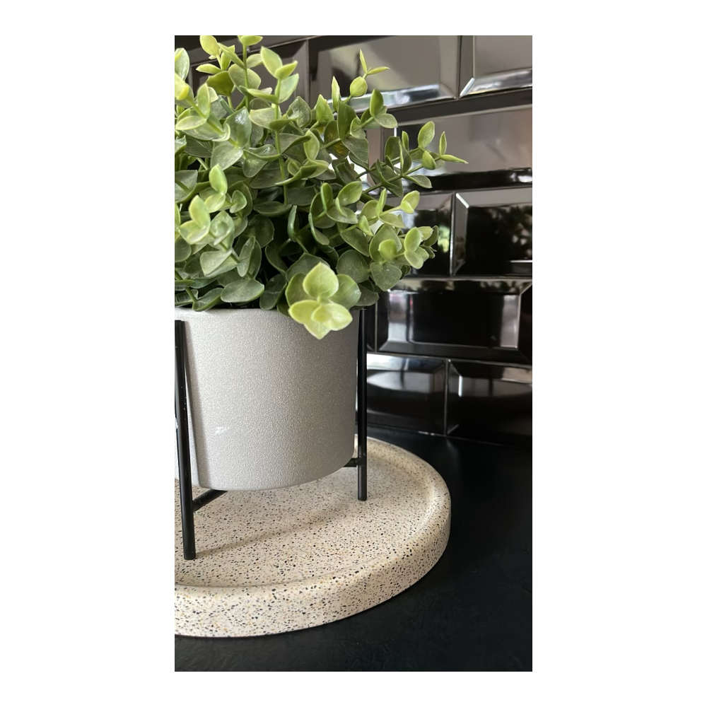 S&M - Terazzo Marmor Bakke Ø24cm Hvid