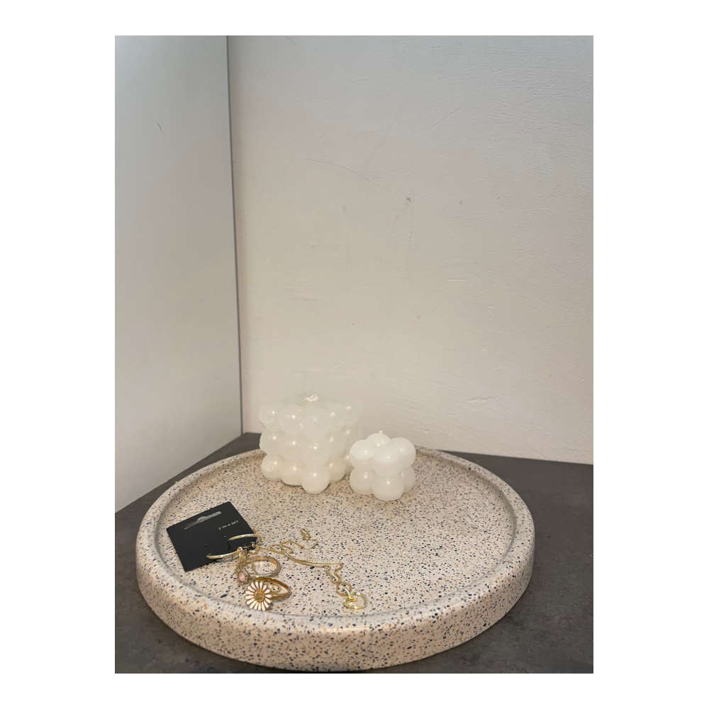 S&M - Terazzo Marmor Bakke Ø24cm Hvid