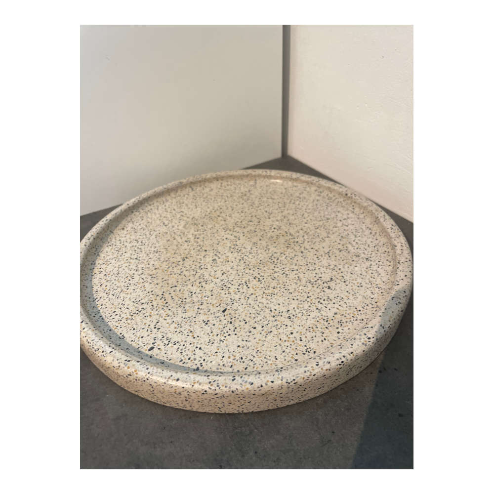 S&M - Terazzo Marmor Bakke Ø24cm Hvid